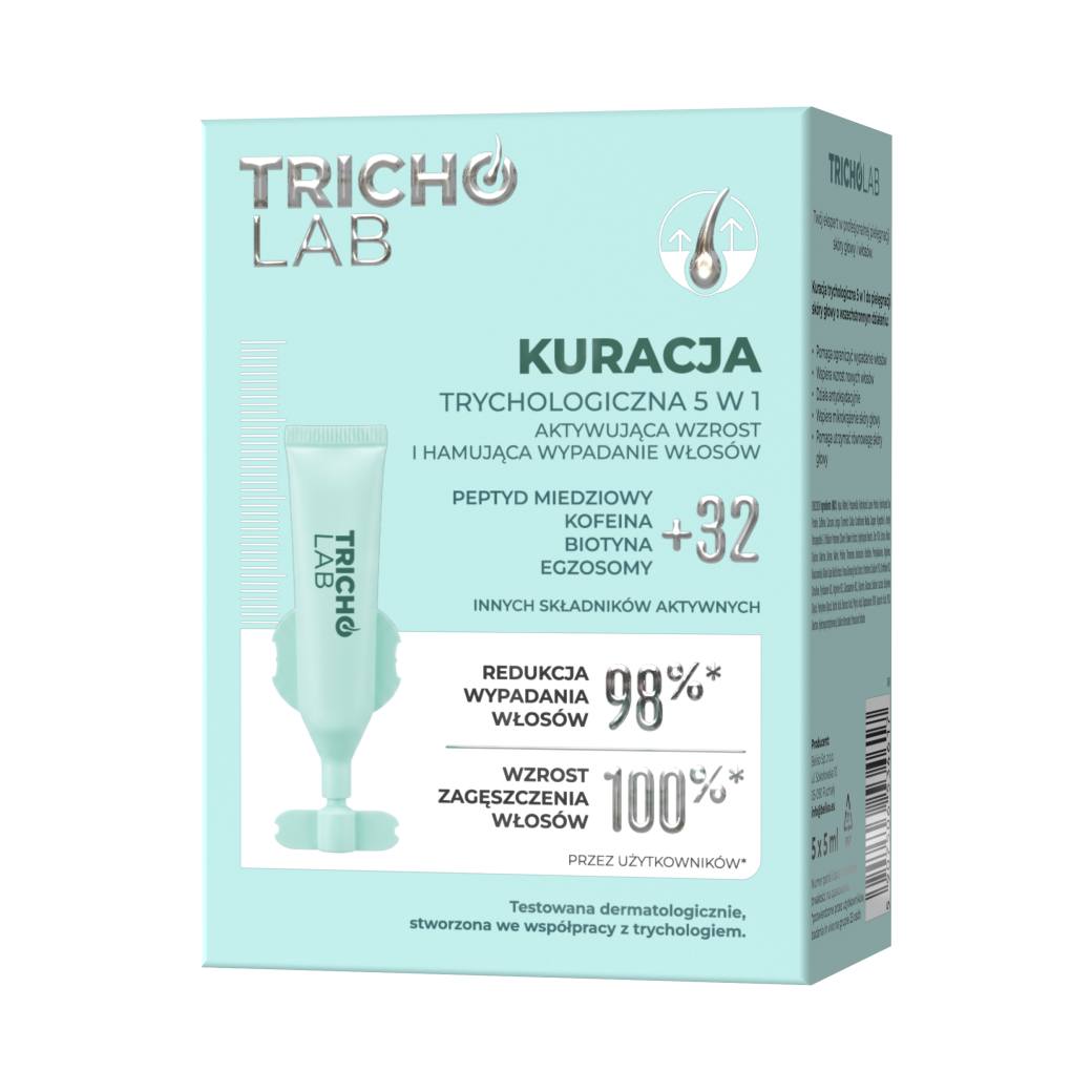 TRICHO LAB Kuracja trychologiczna 5w1 aktywująca wzrost i hamująca wypadanie włosów 30 x 5ml