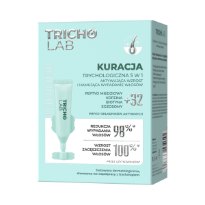 3461_TRICHO_LAB_Kuracja_wzmacniająca_PL_30x5ML TRICHO LAB Kuracja trychologiczna 5w1 aktywująca wzrost i hamująca wypadanie włosów 30 x 5ml