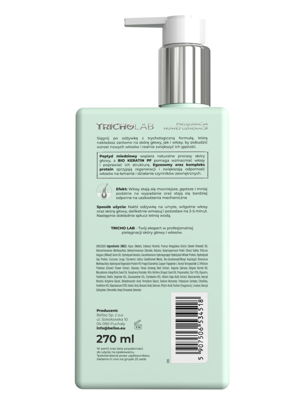 TRICHO LAB Odżywka wzmacniająco-zagęszczająca do włosów i skóry głowy 270ml