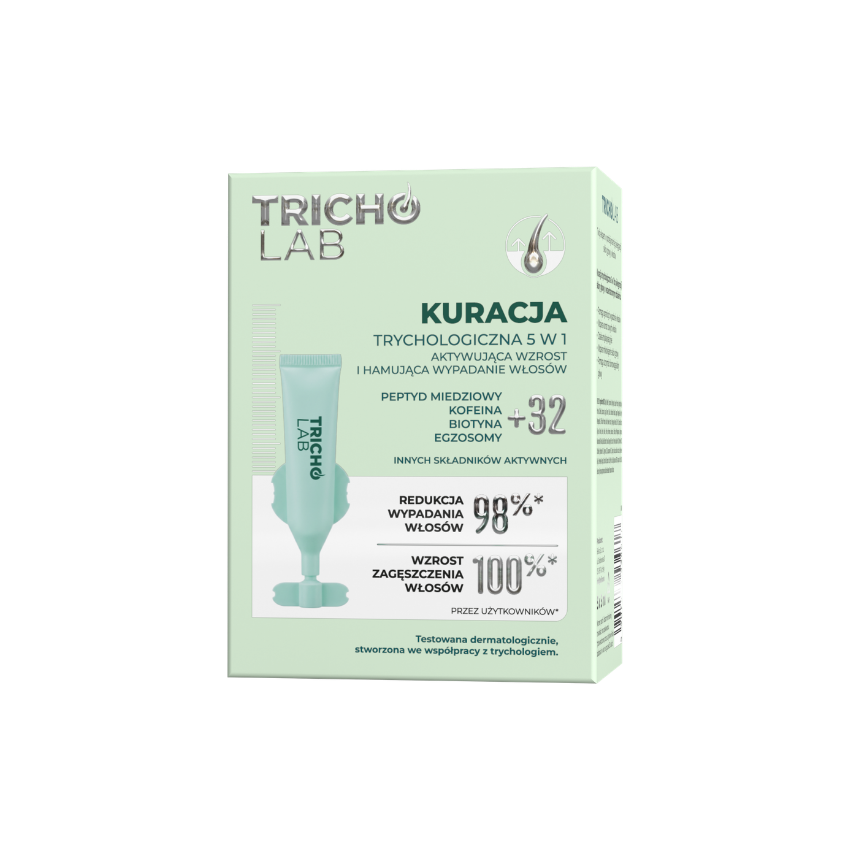TRICHO LAB Kuracja trychologiczna 5w1 aktywująca wzrost i hamująca wypadanie włosów 5 x 5ml
