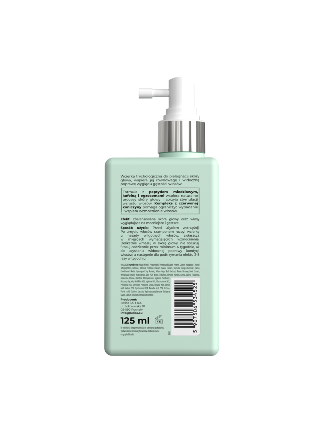 WCIERKA tył ZIELONY TRICHO LAB Wcierka stymulująca wzrost włosów 125ml