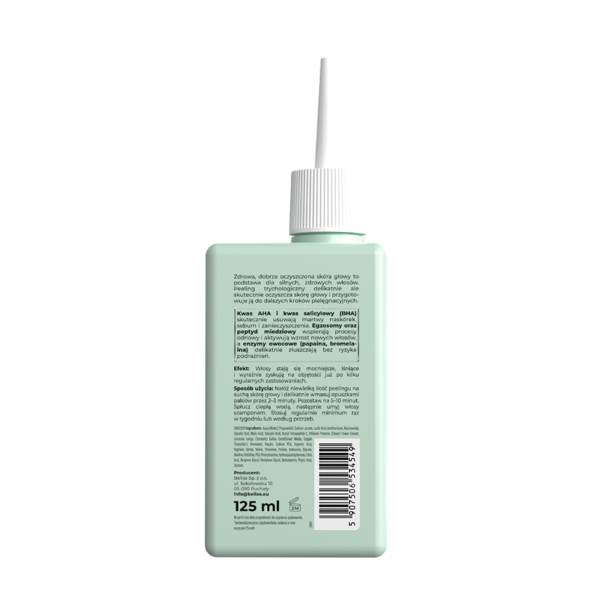 peeling tył zielona TRICHO LAB Peeling kwasowo-enzymatyczny przygotowujący skórę do dalszych etapów pielęgnacji 125ml