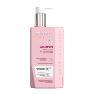 szampon przód różowy TRICHO LAB Szampon nawilżający do codziennego, delikatnego oczyszczania 270ml