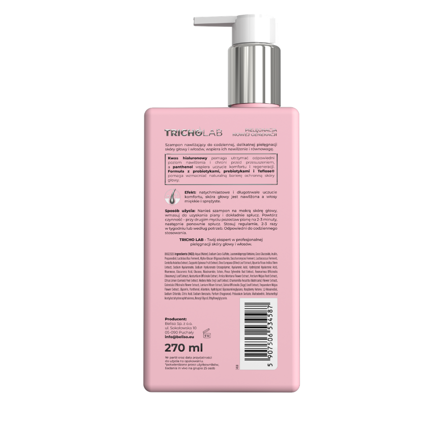 TRICHO LAB Szampon nawilżający do codziennego, delikatnego oczyszczania 270ml
